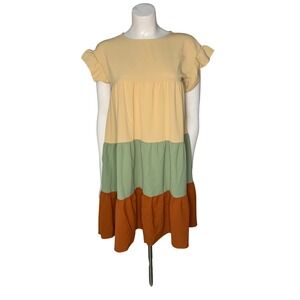 SHEIN‎ Colorblock Tiered Dress Size 4